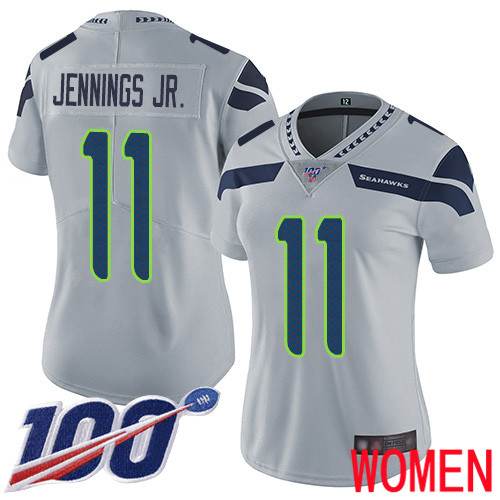 Seattle Seahawks Limited Grey Women Gary Jennings Jr. Alternate Jersey NFL Football #11 100th Season Vapor Untouchable->youth nfl jersey->Youth Jersey